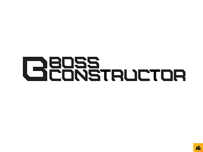 Boss Constructor custom made game geometric isometric online simple tech technology typeface video game word mark