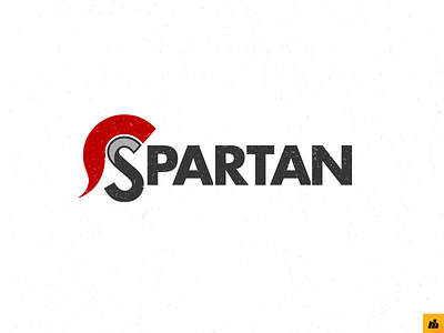 Spartan black letter mark red simple spartan symbol type typographic word mark