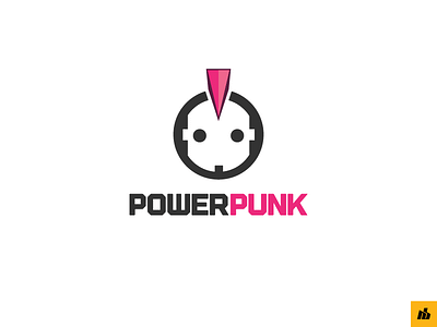 Power Punk edgy logo pink power punk simple