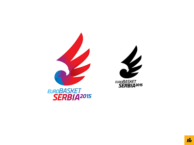 EuroBasket Serbia 2015 [WIP] animal basketball branding eagle euro basket europe event gradient logo negative space serbia sport