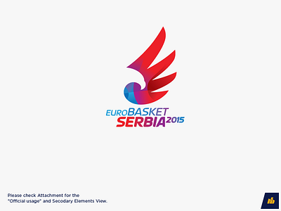 FIBA EuroBasket Serbia 2015 - Student/Master Work basketball brand design eurobasket gradient logo design negative space serbia simple sport event