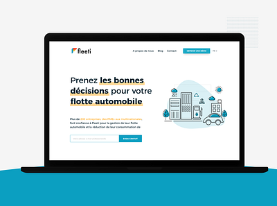 Landing page Fleeti afrique design fleet management fleeti fleeti app fuel management app landing page ui website