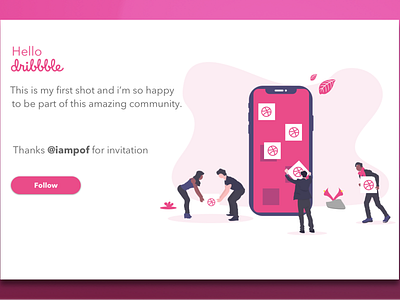 Welcome on dribble design flat illustration ux
