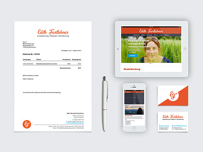Edith Furtlehner - Branding brand business card children code html letter life coach logo responsive social web website