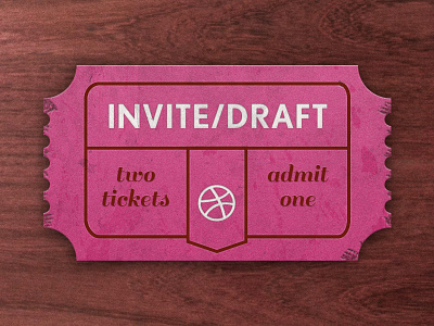 Dribbble Invite x2 card draft dribbble invitation invite movie player ticket