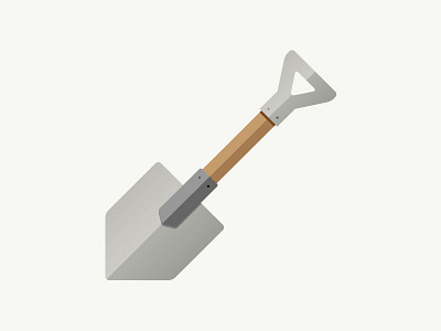 Shovel icon metal shovel tool wood