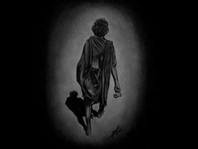 The Journey charcoal drawing graphite drawing illustration art life pnp sketch