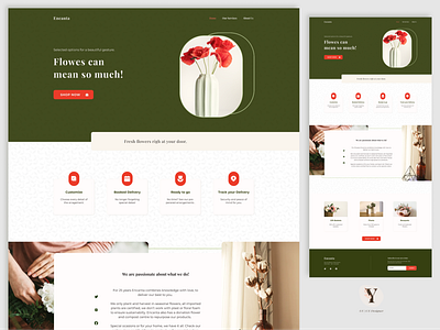 Flower shop landing page concept flower flower shop landing page redesign ui uiux design web design