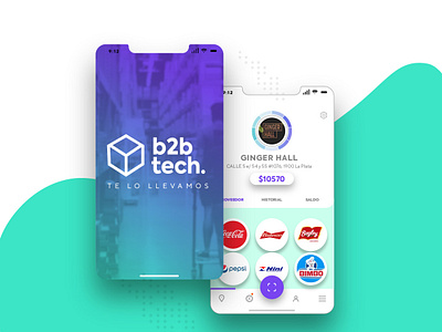 B2B tech. app design logo vector