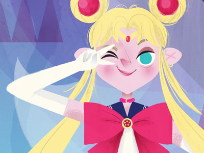 Sailor Moon anime art bite your thumb design drawing girl illustration painting sailor moon show vector