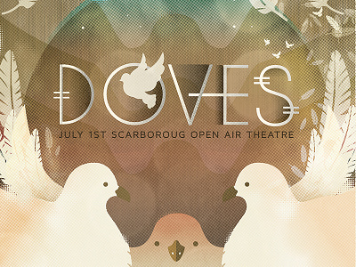 Doves Poster bite your thumb design doves gig illustration kali meadows music poster texture typography vector