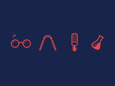 Lecture Icons - 2 dotted flat harry icons ninja potter rockstar scientist wizard