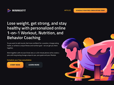 Personal Training and Coaching dark design logo