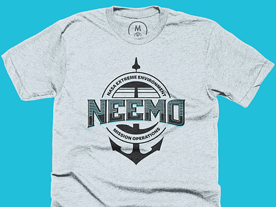 NEEMO on Cotton Bureau anchor aquarius cotton bureau deep sea exploration nasa ocean shirt shuttle sky space waves