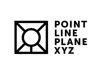 PointLinePlaneXYZ black design logo minimal museo thick white