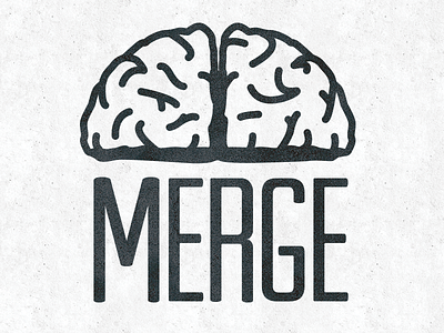 Merge Logo Concept brain logo type