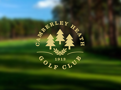Camberley Heath Golf Club 100 camberley centenary club gold golf heath logo pine tree years