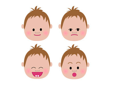 Baby baby emotions illustration