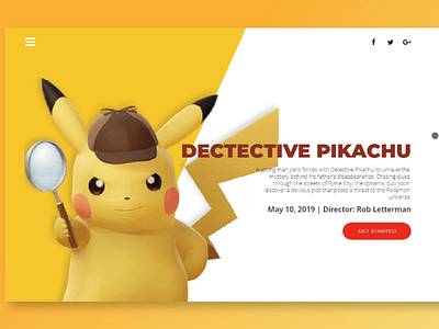 Detective Pikachu Landing Page adobe xd branding front end design front end developer landing page one page site pikachu pokemon uidesign ux web design website website builder wordpress