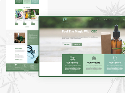 UI/UX design home page for Viva Green CBD cannabis cbdoil design uiux webdesign