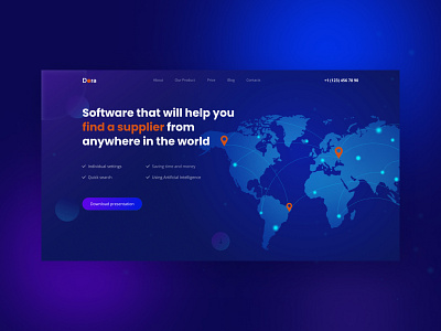 Landing page for new software