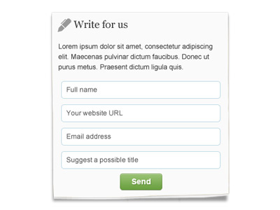 Write for us blog form sidebar