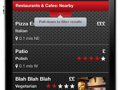 Restaurant list app ios iphone select