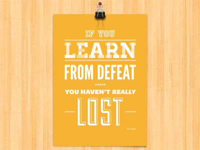 Learn from defeat