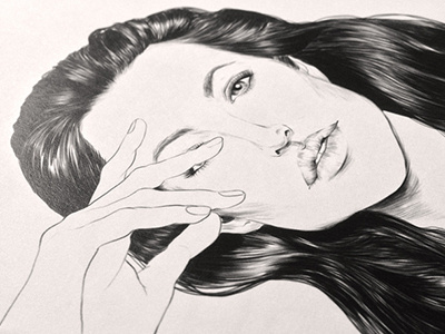 Female Goddess black and white bw illustration milk x magazine portrait drawings