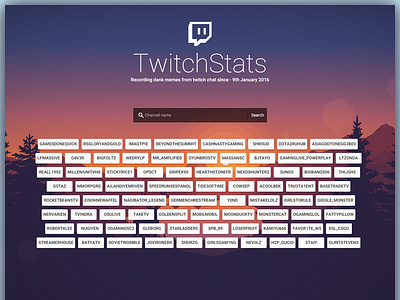 TwitchStats Landingpage