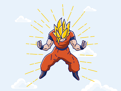 Goku SSJ3 Transformation Illustration dbs dbz goku graphics illustration ssj3