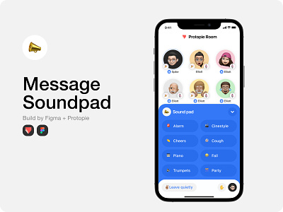 Soundpad | iMessage + Clubhouse animation clubhouse figma heptic imessage mobile protopie