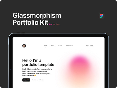 Glassmorphism portfolio kit