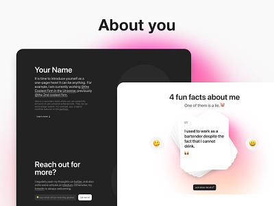 About you page design figma figma design glassmorphism gradient template ui