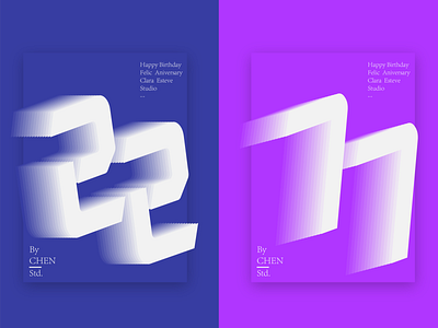 Two-tone gradient poster design illustration typography ui