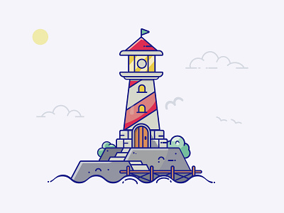 Stroke lighthouse illustration