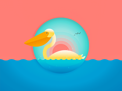 Swan and sunset design icon illustration typography ui 插图 设计