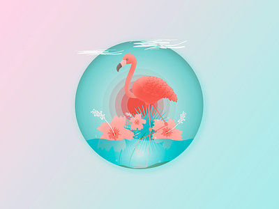 Flamingo design icon illustration logo 插图