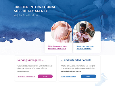 International Surrogacy Center home page surrogacy ui ux web design website