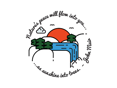 Nature's Peace badge graphic graphic design illustration nature quote sticker vector