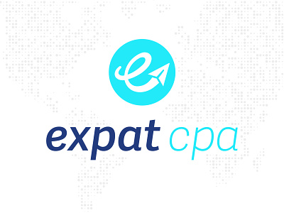 Expat arrow blue branding cpa expat logo logo redesign mark plane