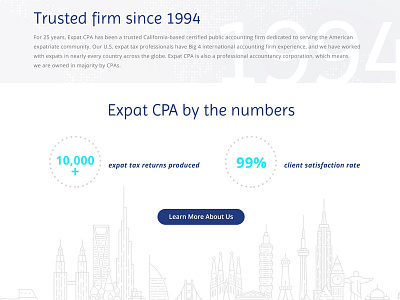 Expat CPA - web design / Round2 about us accounting blue branding cpa design expat homepage rebrand ui ux