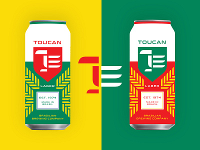 TOUCAN beer bird brew can graphic design green packaging product design red toucan yellow