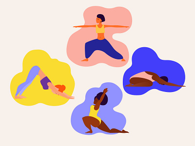 Yoga Flat Ycons adobe illustrator character character design design illustration vector