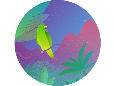 Jungle Parrot adobe illustrator illustration neon colors parrot vector