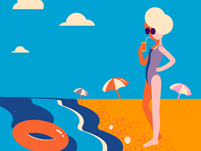 Summer beach illustration summer vector