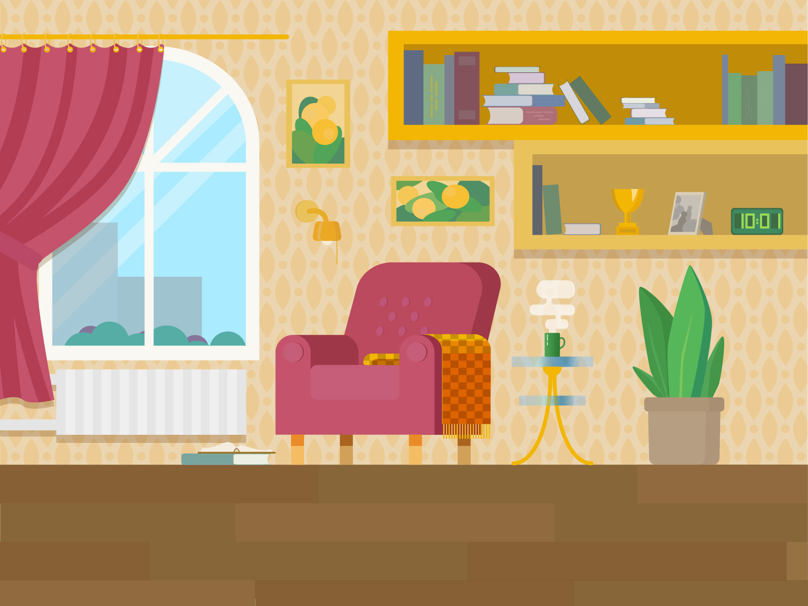 Cozy Room by Julia Semenova on Dribbble