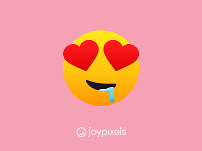 The JoyPixels Drooling Heart-Eyes Emoji - All Smiles 1.0 character custom emoji drool drooling emoji emojis funny funny face glyph graphic heart heart eyes hearts icon illustration reaction silly smiley smiley face