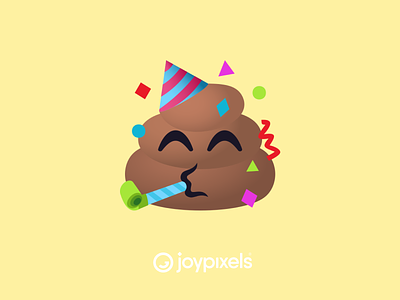 The JoyPixels Party Poo Emoji - All Smiles 1.0 character confetti emoji emojis glyph graphic icon illustration party hat party poo party poop poo pool party poop reaction smiley smiley face