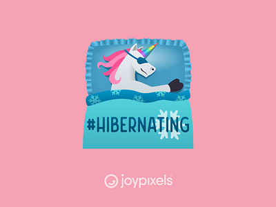 The JoyPixels Hibernating Emoji Sticker - Winter Freeze Pack
